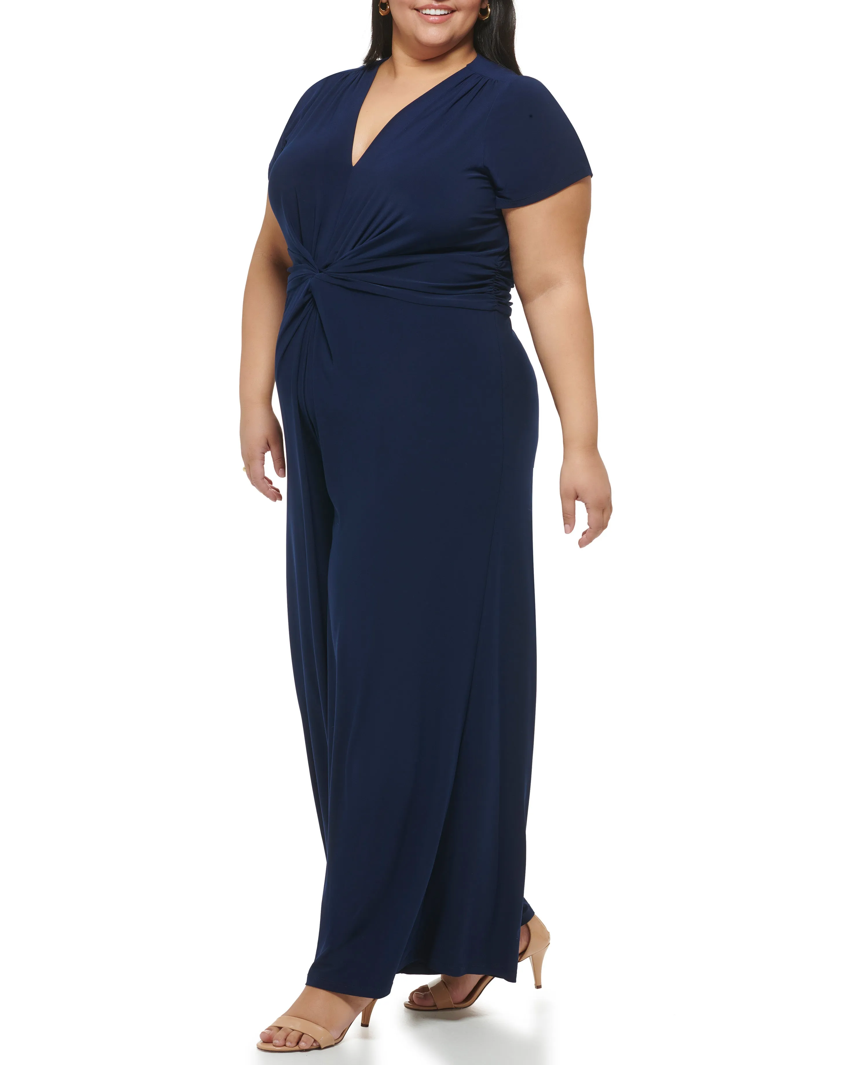 Plus-Size Twist-Front Flared-Leg Jumpsuit sold by Vince Camuto product image thumbnail 2