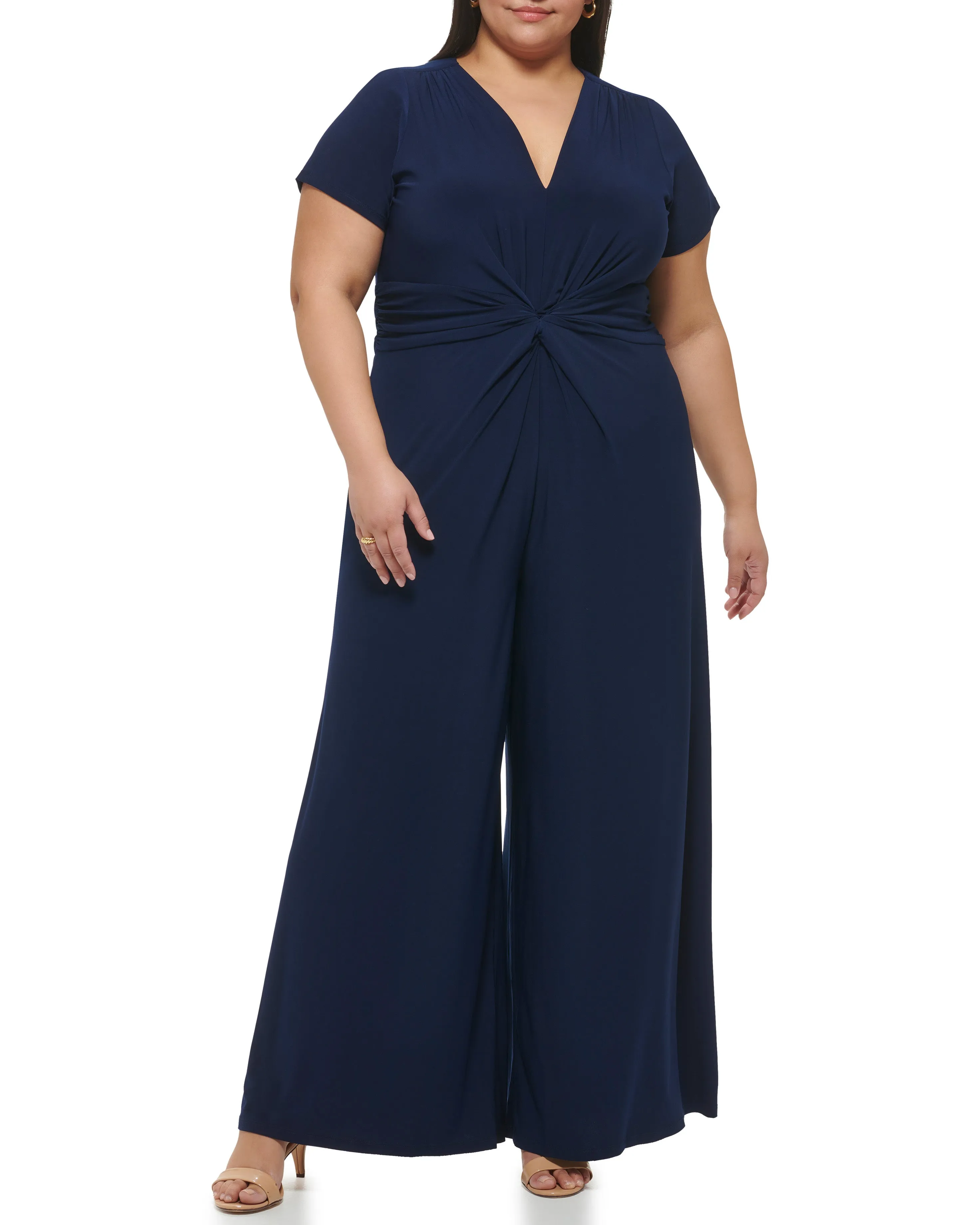 Plus-Size Twist-Front Flared-Leg Jumpsuit sold by Vince Camuto