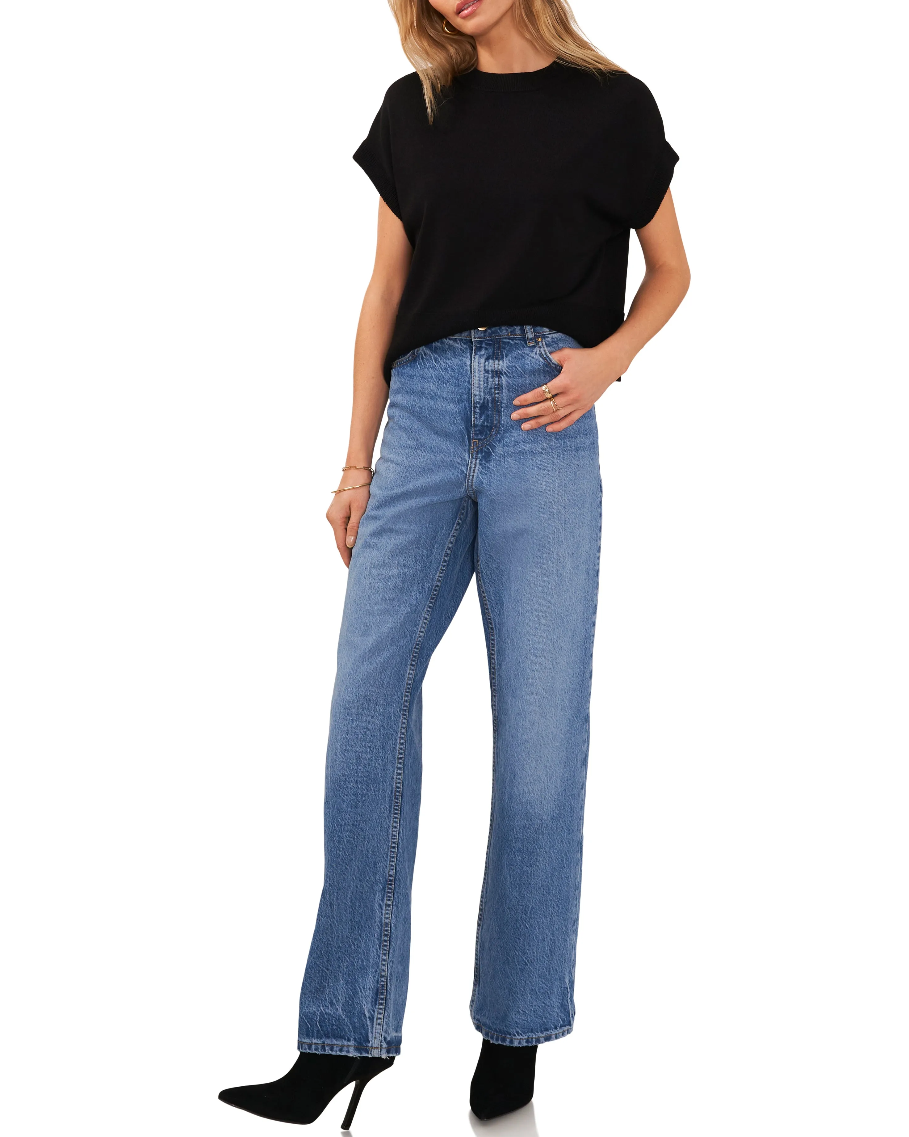 Split Sleeve Round Neck Top sold by Vince Camuto product image thumbnail 3