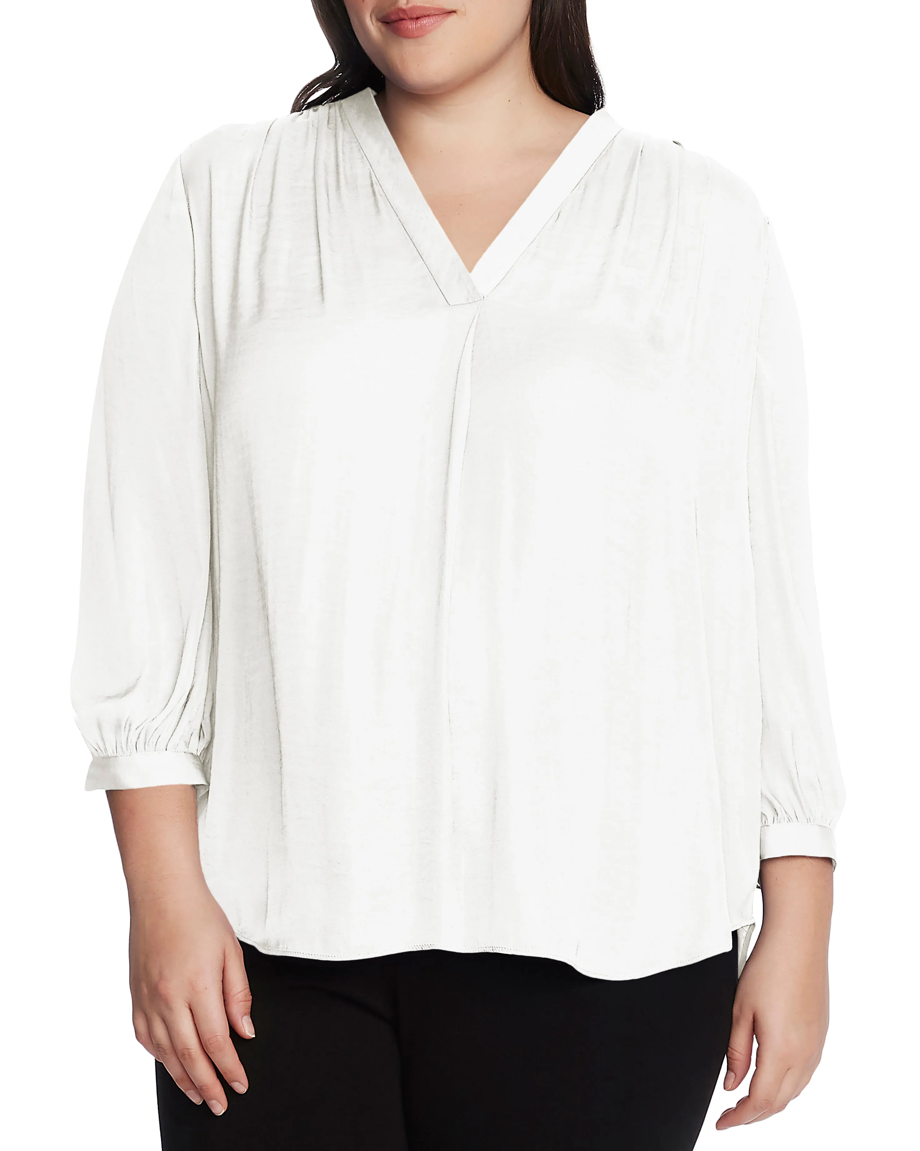 Plus-Size V-Neck Inverted Pleat Top sold by Vince Camuto