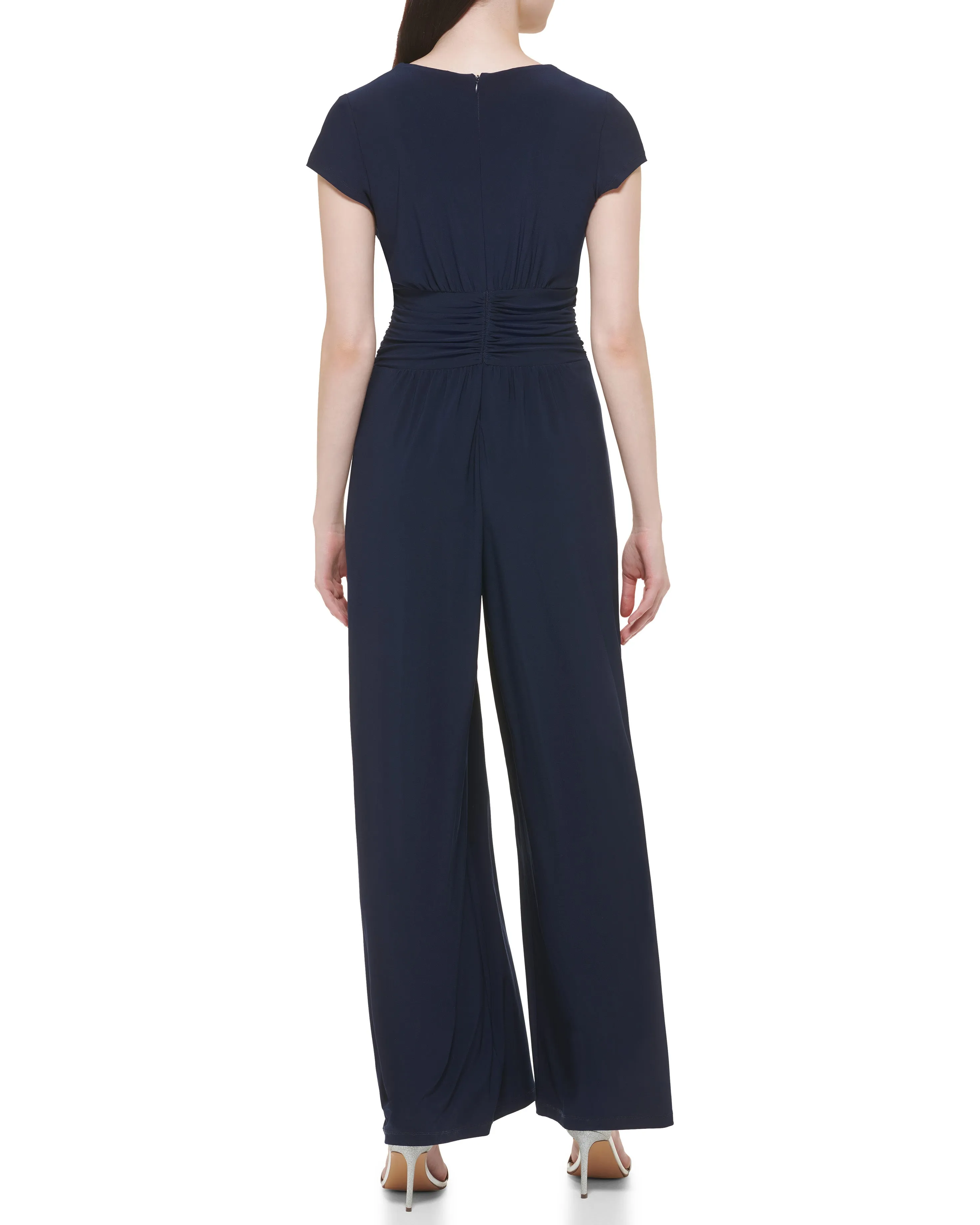 Petite Twist-Front Wide-Leg Jumpsuit sold by Vince Camuto product image thumbnail 2