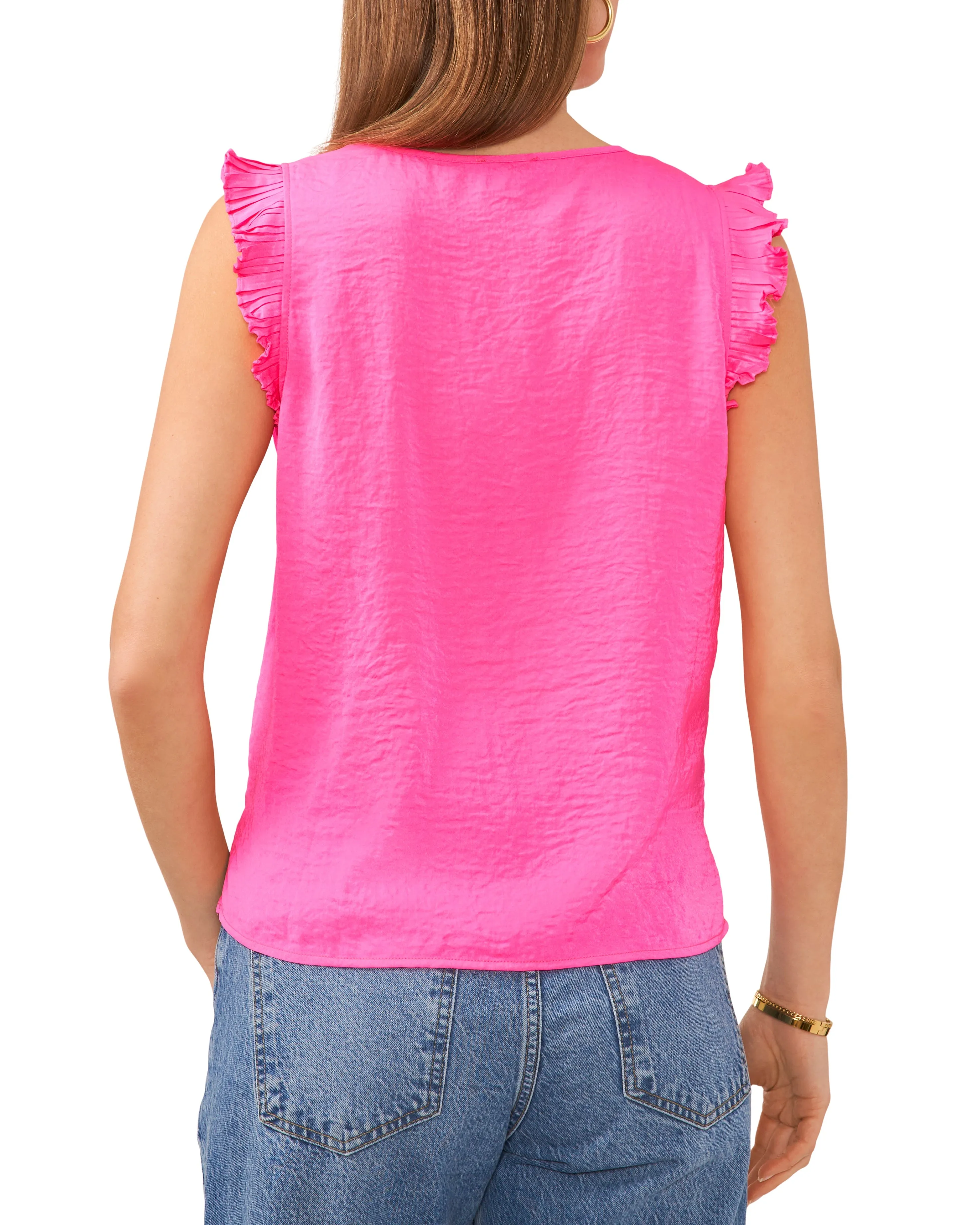 V-Neck Pleated Cap Sleeve Blouse sold by Vince Camuto product image thumbnail 2