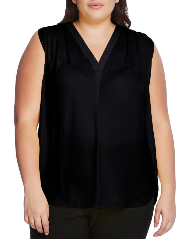 Plus-Size Sleeveless V-Neck Blouse sold by Vince Camuto