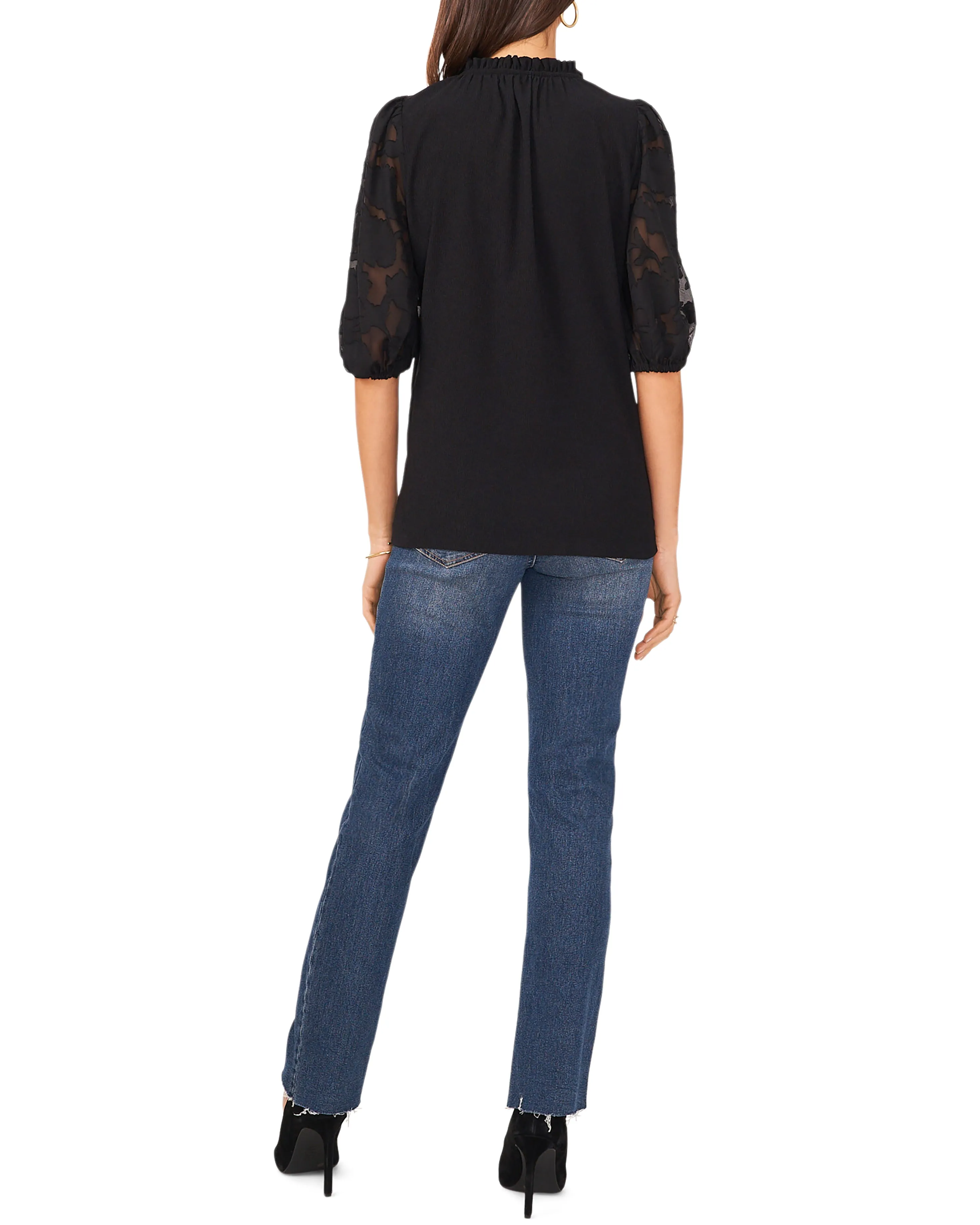 Embroidered Sleeve Tie Detail Top sold by Vince Camuto product image thumbnail 4