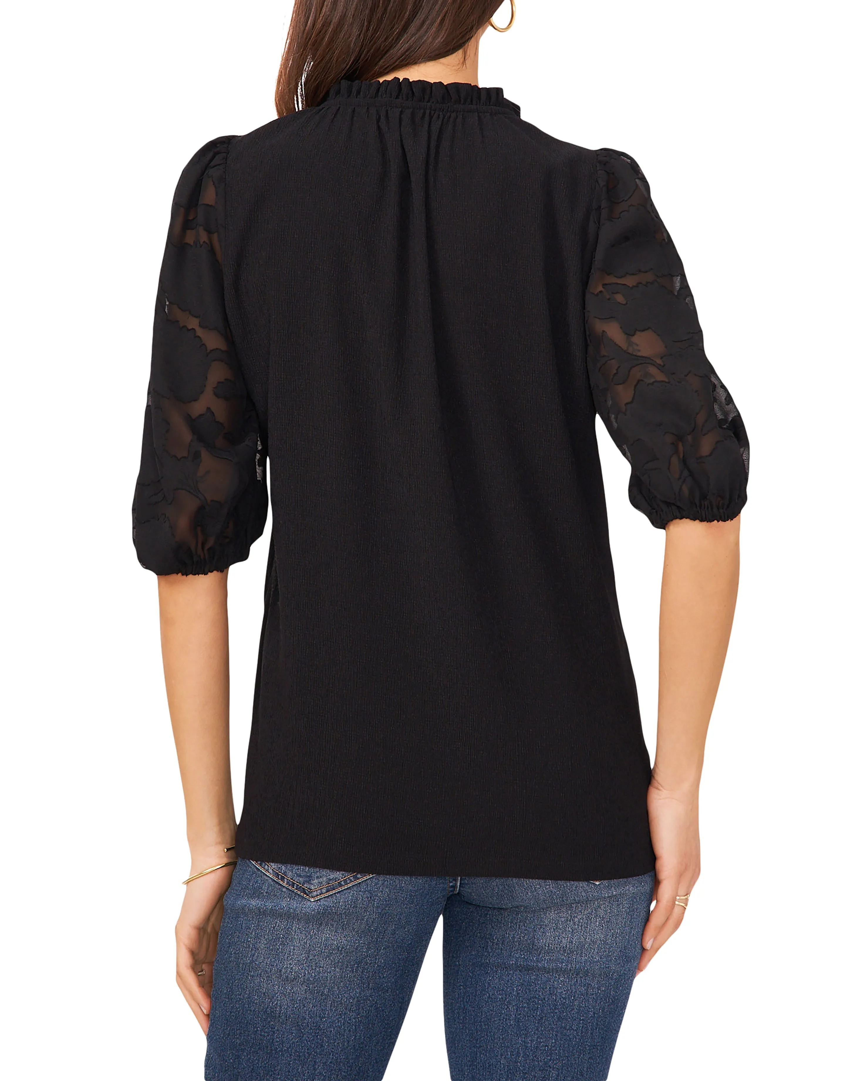Embroidered Sleeve Tie Detail Top sold by Vince Camuto product image thumbnail 2
