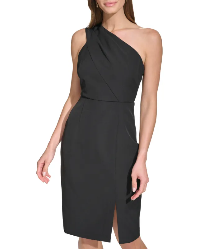 Asymmetric-Neck One-Shoulder Midi Dress sold by Vince Camuto