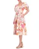 Petite Floral-Print Cotton Puff-Sleeve Dress sold by Vince Camuto