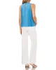 Pleated Ruffle Neck Mesh Blouse sold by Vince Camuto