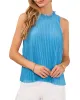 Pleated Ruffle Neck Mesh Blouse sold by Vince Camuto