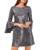 Metallic Flounced Sleeve Dress sold by Vince Camuto