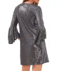 Metallic Flounced Sleeve Dress sold by Vince Camuto