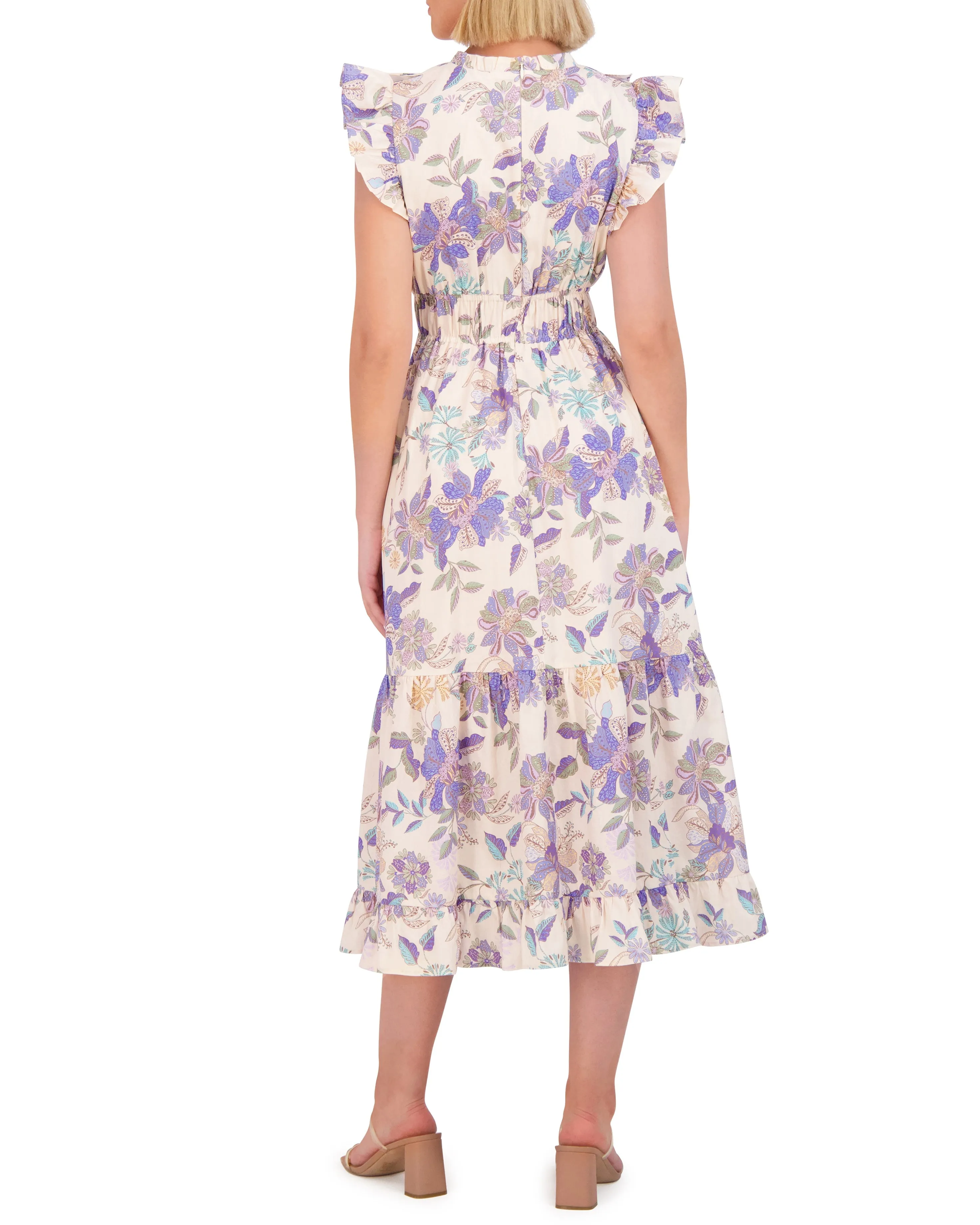Floral-Print Ruffled-Sleeve Midi Dress sold by Vince Camuto product image thumbnail 2