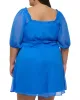 Plus-Size Chiffon Ruffled-Neckline Fit-And-Flare Dress sold by Vince Camuto