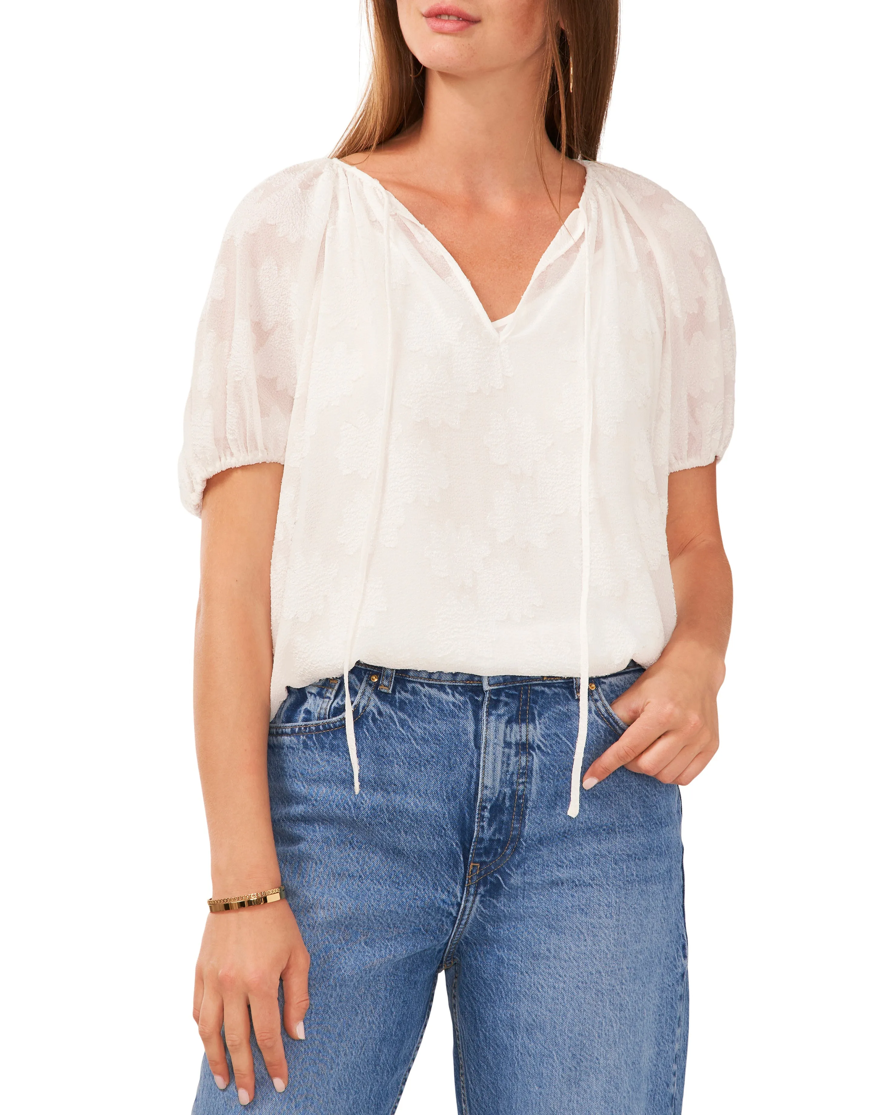 Ruched V-Neck Blouse sold by Vince Camuto