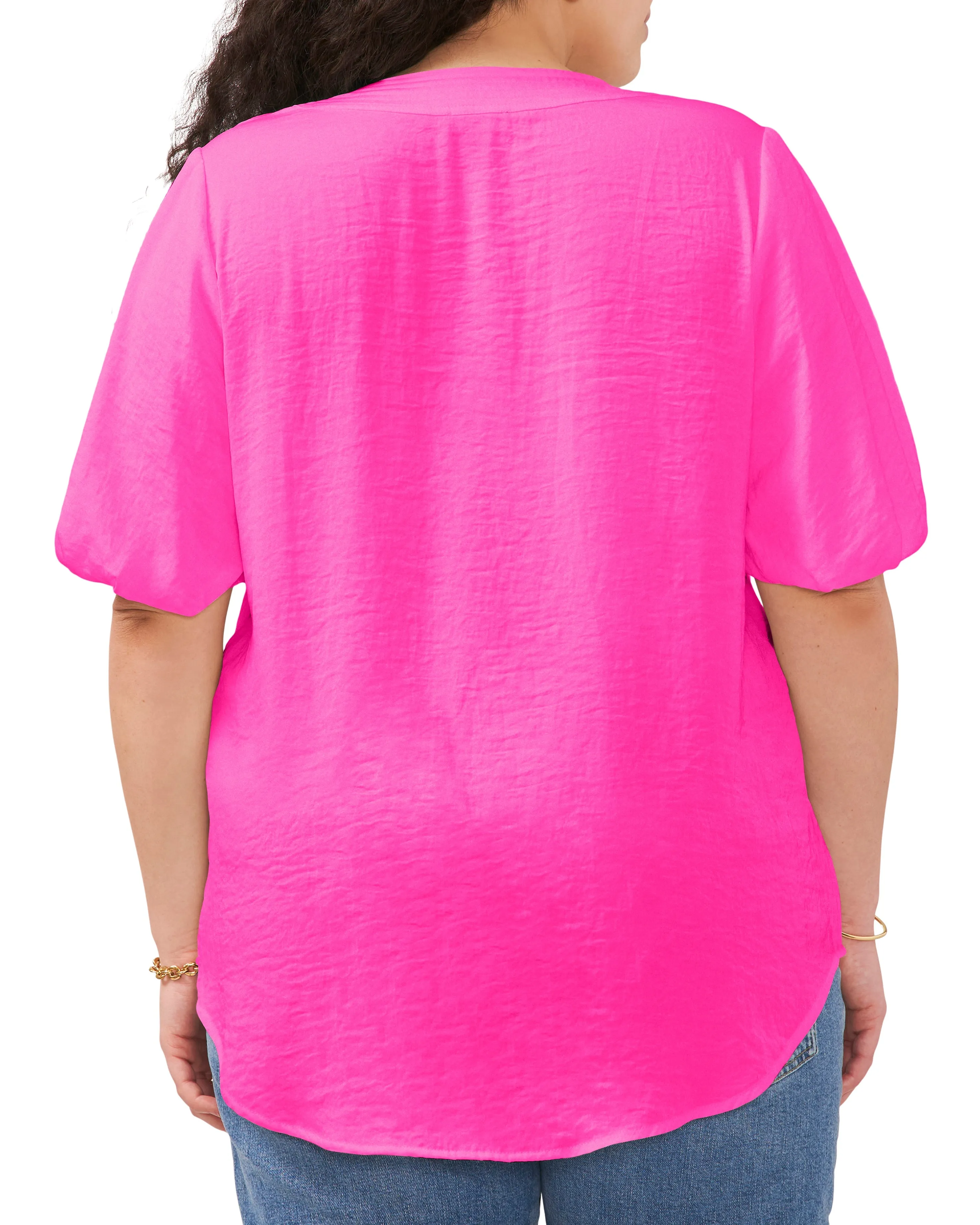 Plus-Size V-Neck Puff Sleeve Blouse sold by Vince Camuto product image thumbnail 2