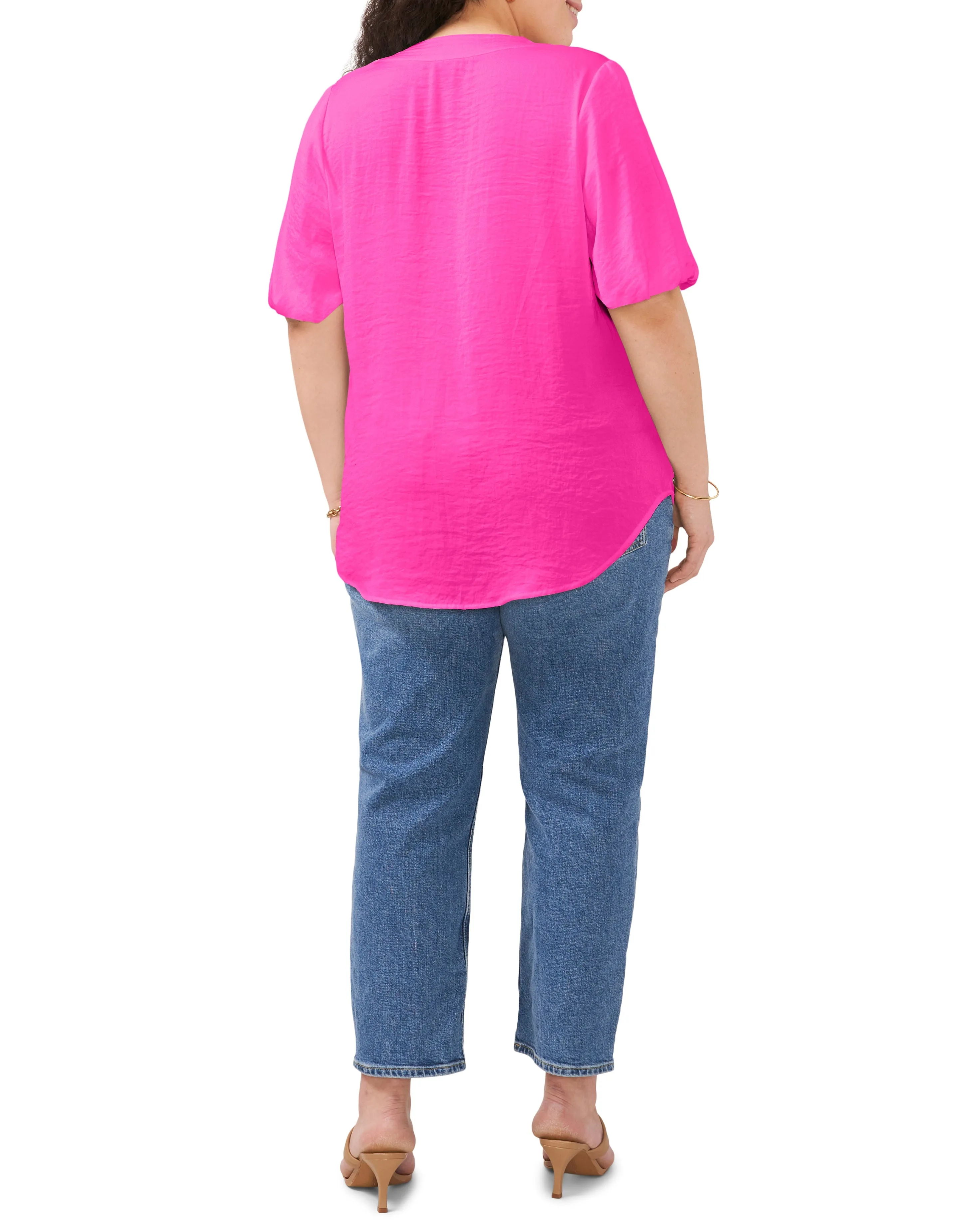 Plus-Size V-Neck Puff Sleeve Blouse sold by Vince Camuto product image thumbnail 4