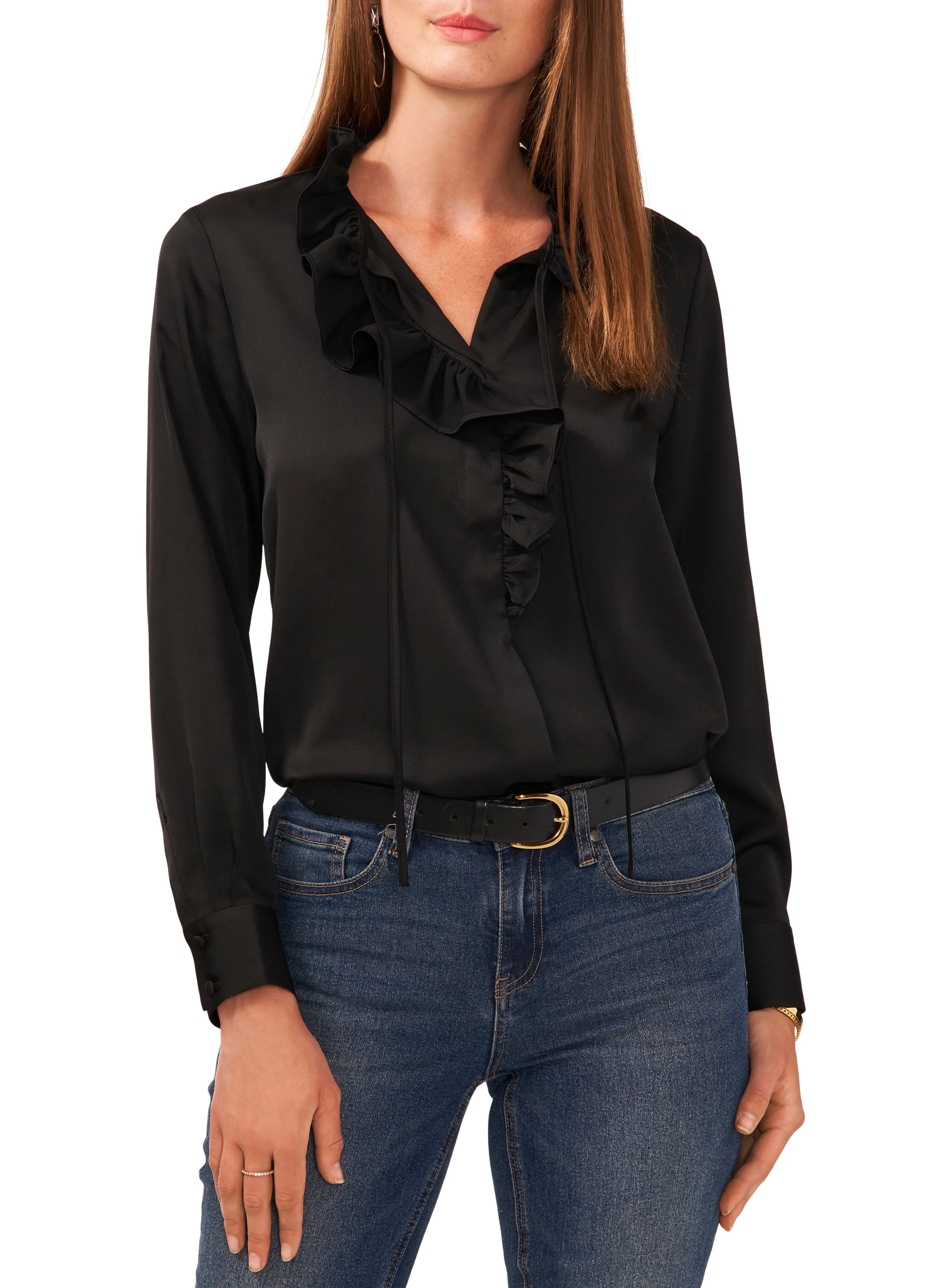 Draped Collar Tie Detail Top sold by Vince Camuto