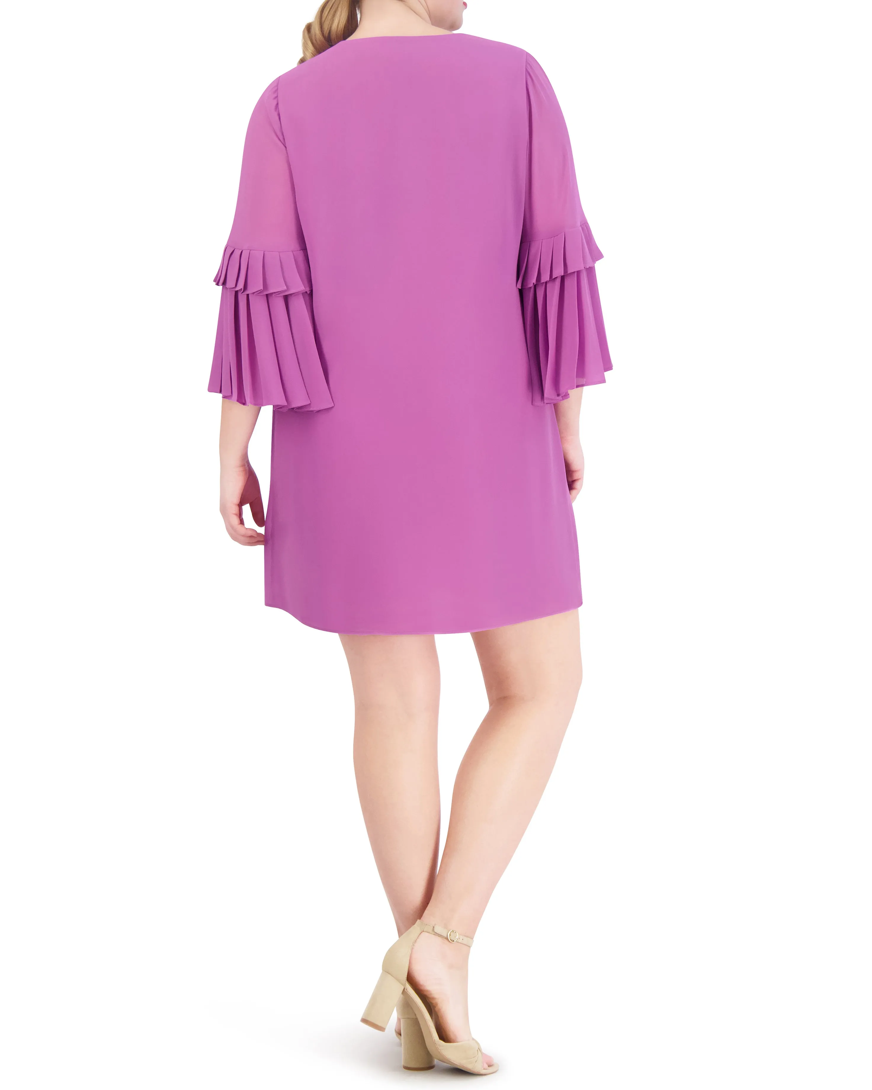 Plus-Size Tasseled Pleated-Sleeve Dress sold by Vince Camuto product image thumbnail 5