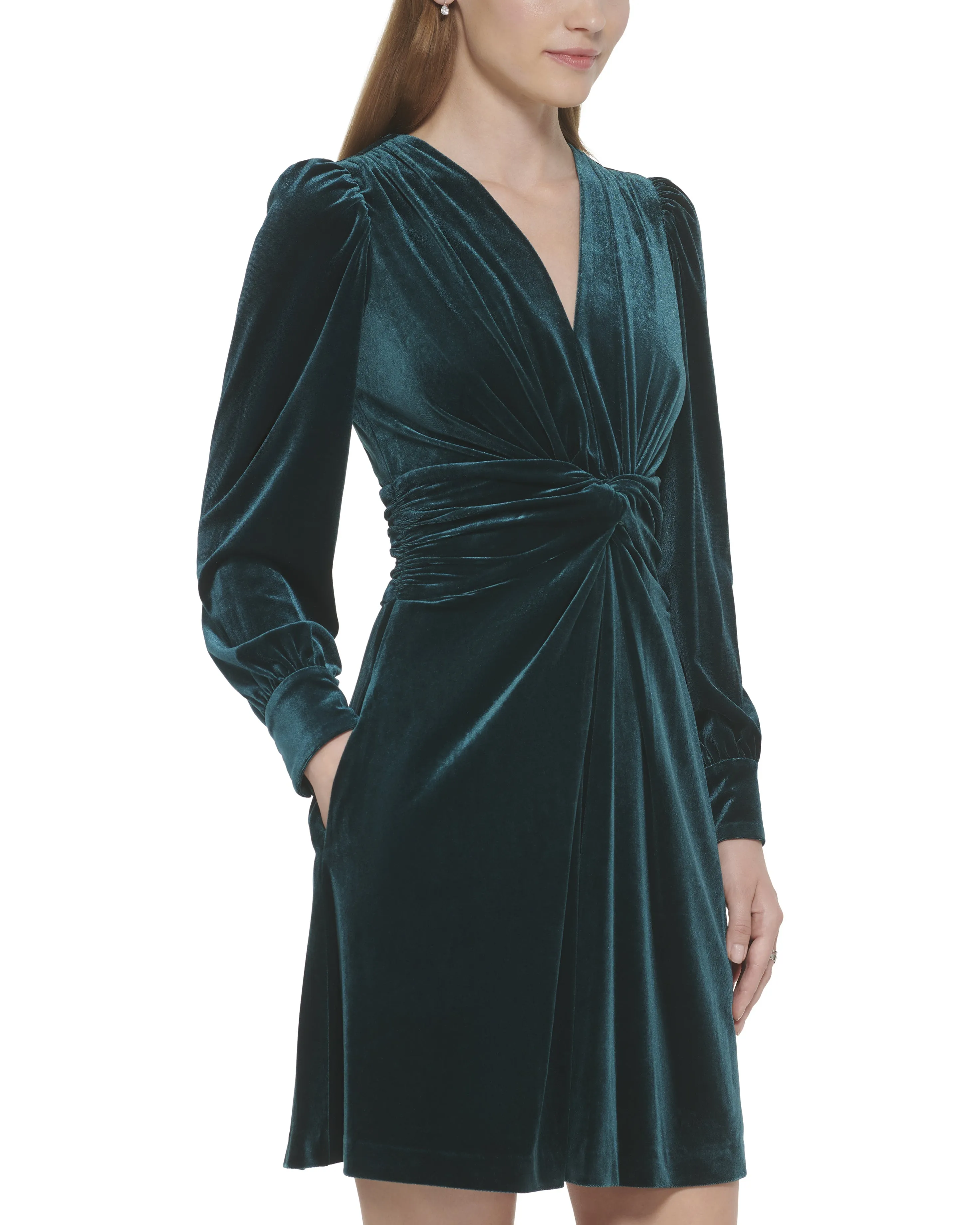 Velvet Twist-Front Dress sold by Vince Camuto product image thumbnail 4