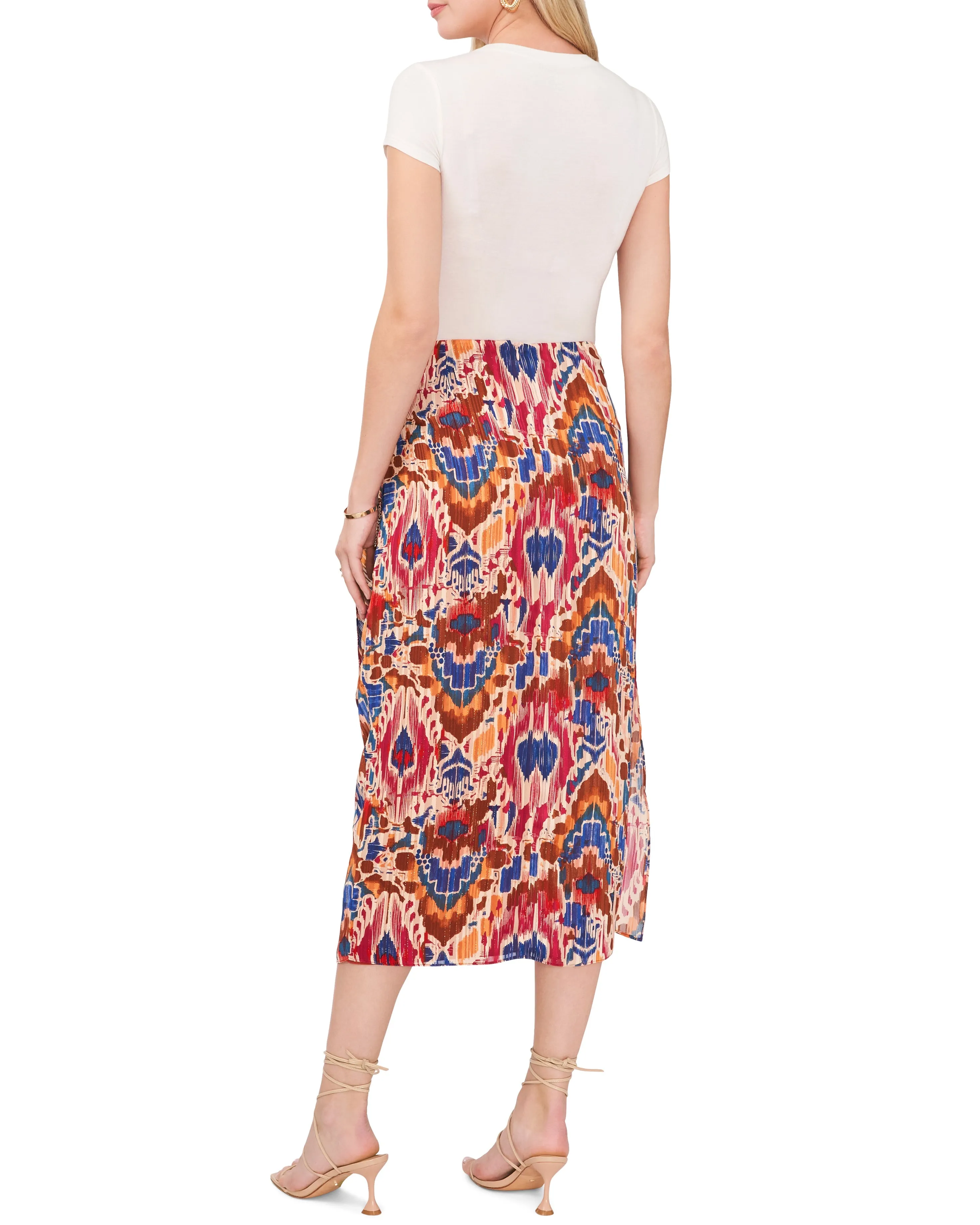 Printed Tie Front Midi Skirt sold by Vince Camuto product image thumbnail 4