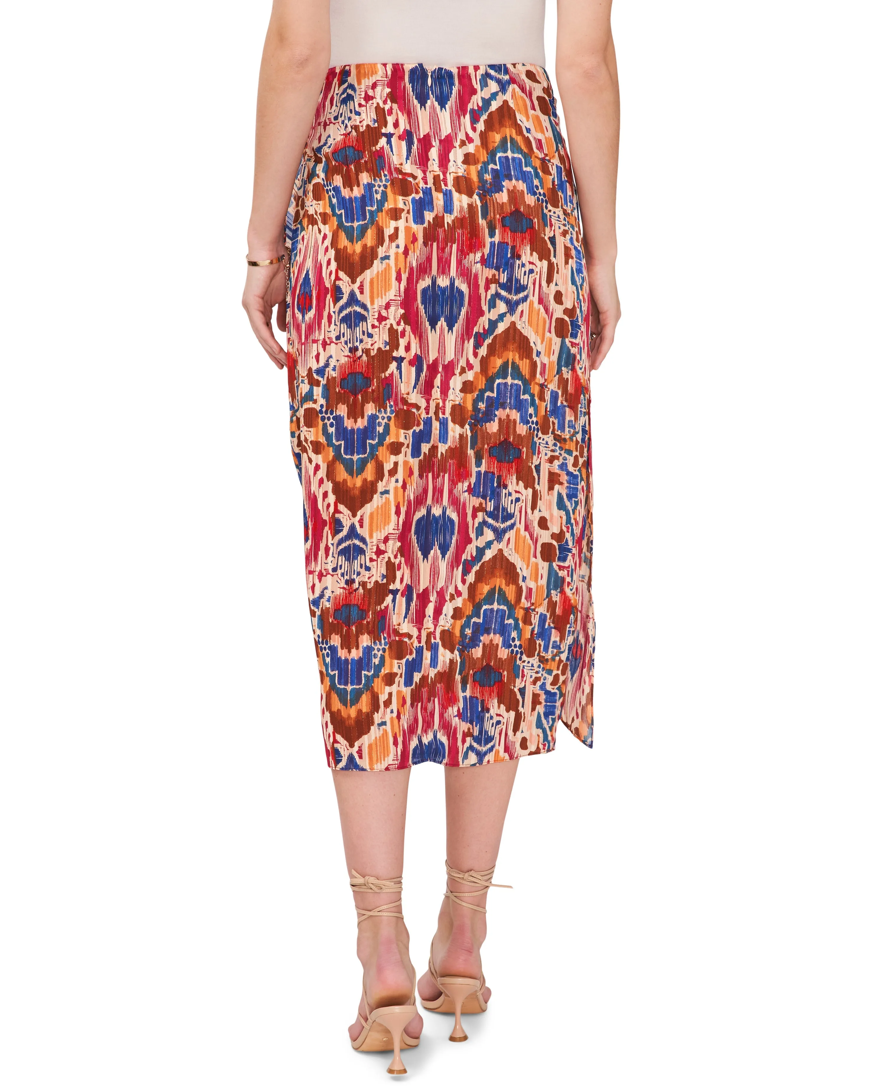 Printed Tie Front Midi Skirt sold by Vince Camuto product image thumbnail 2