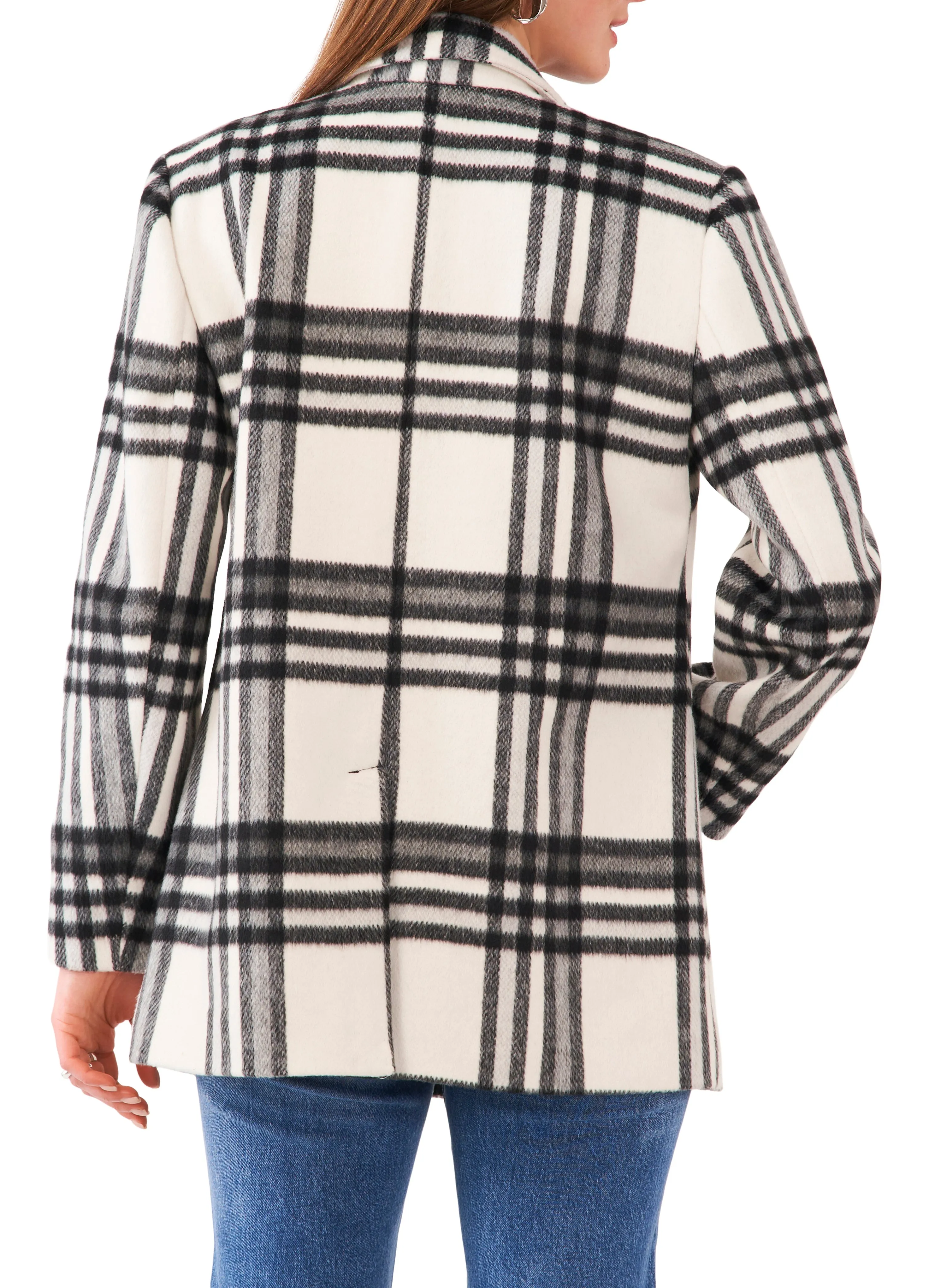 Oversized Plaid Print Notch-Lapel Blazer sold by Vince Camuto product image thumbnail 2