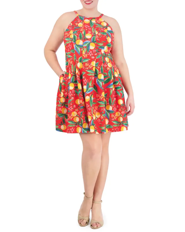 Plus-Size Printed Cutout Halter Dress sold by Vince Camuto