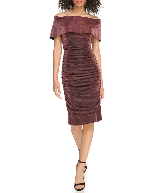 Ruched Off-The-Shoulder Midi Dress sold by Vince Camuto