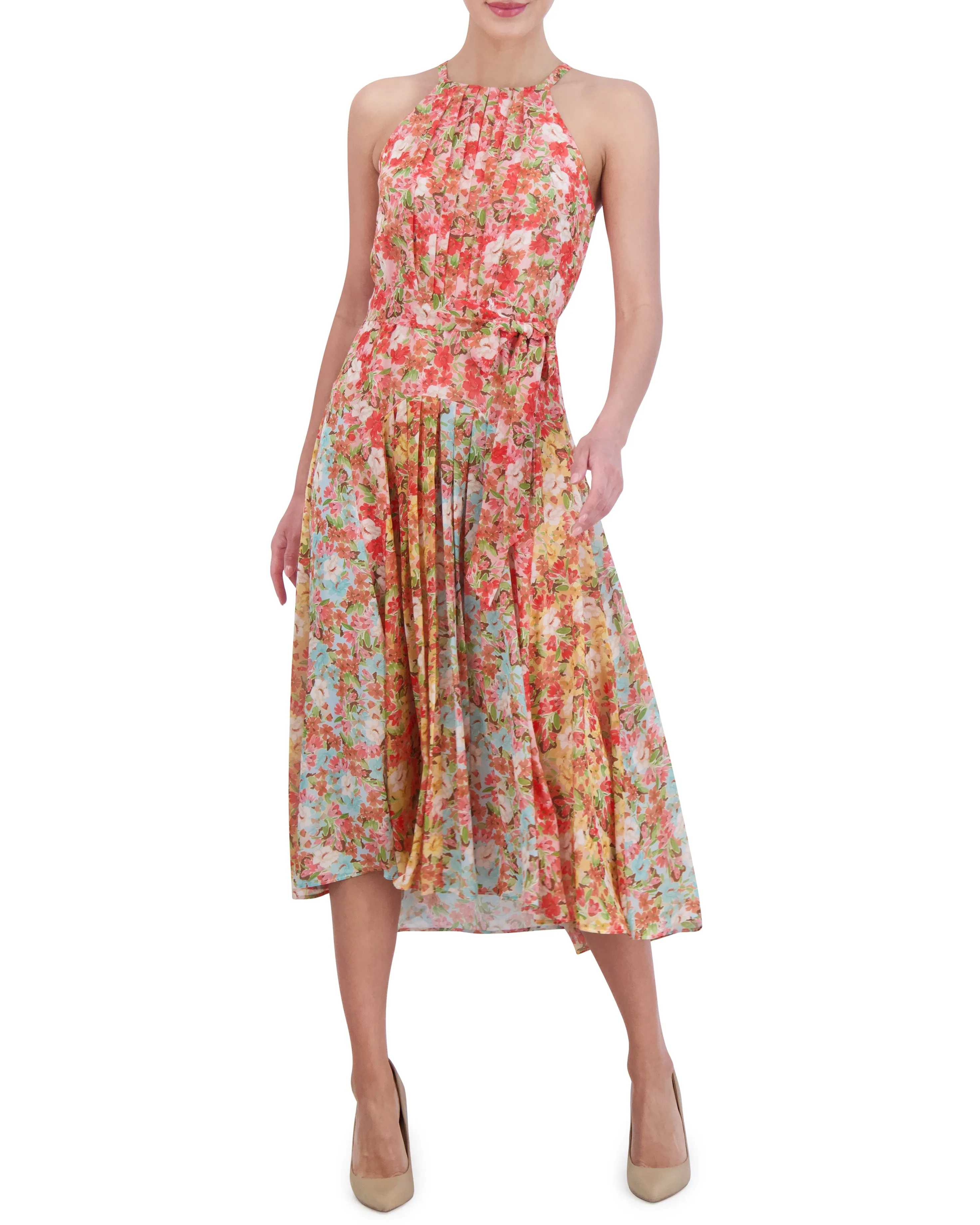 Printed Pleated Chiffon Midi Dress sold by Vince Camuto product image thumbnail 2
