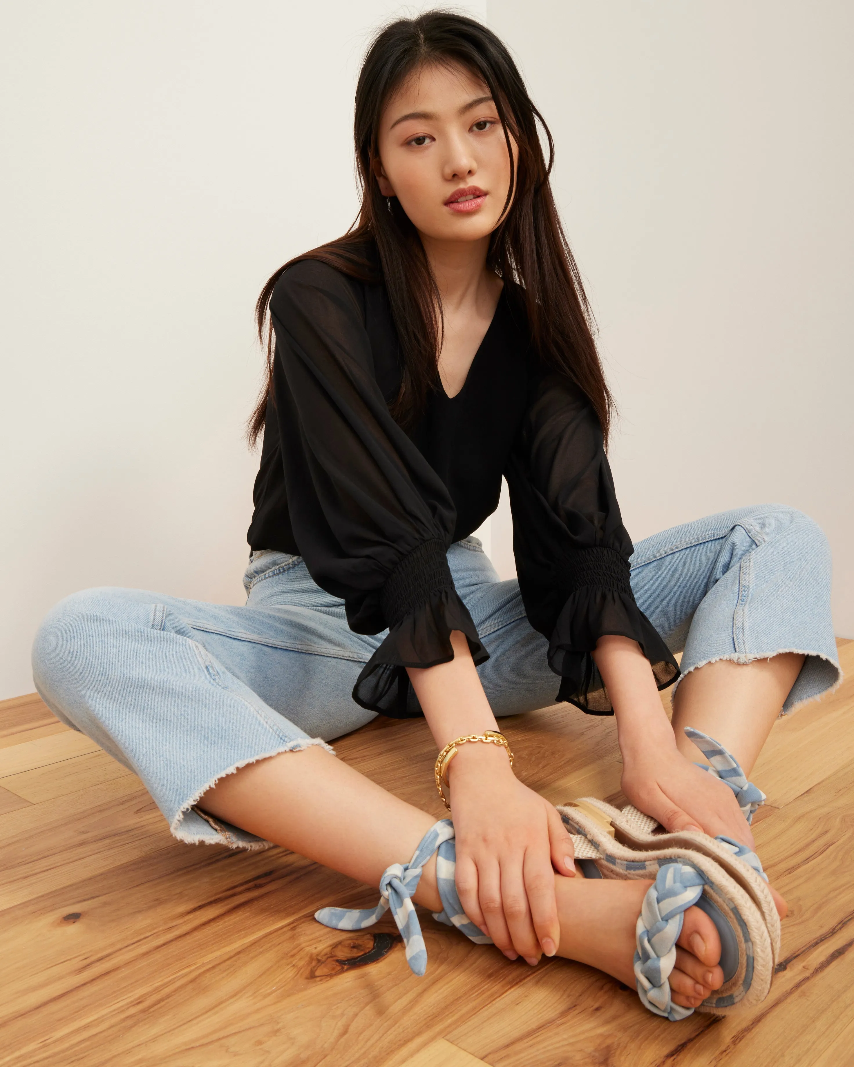 V-Neck Balloon Sleeve Blouse sold by Vince Camuto