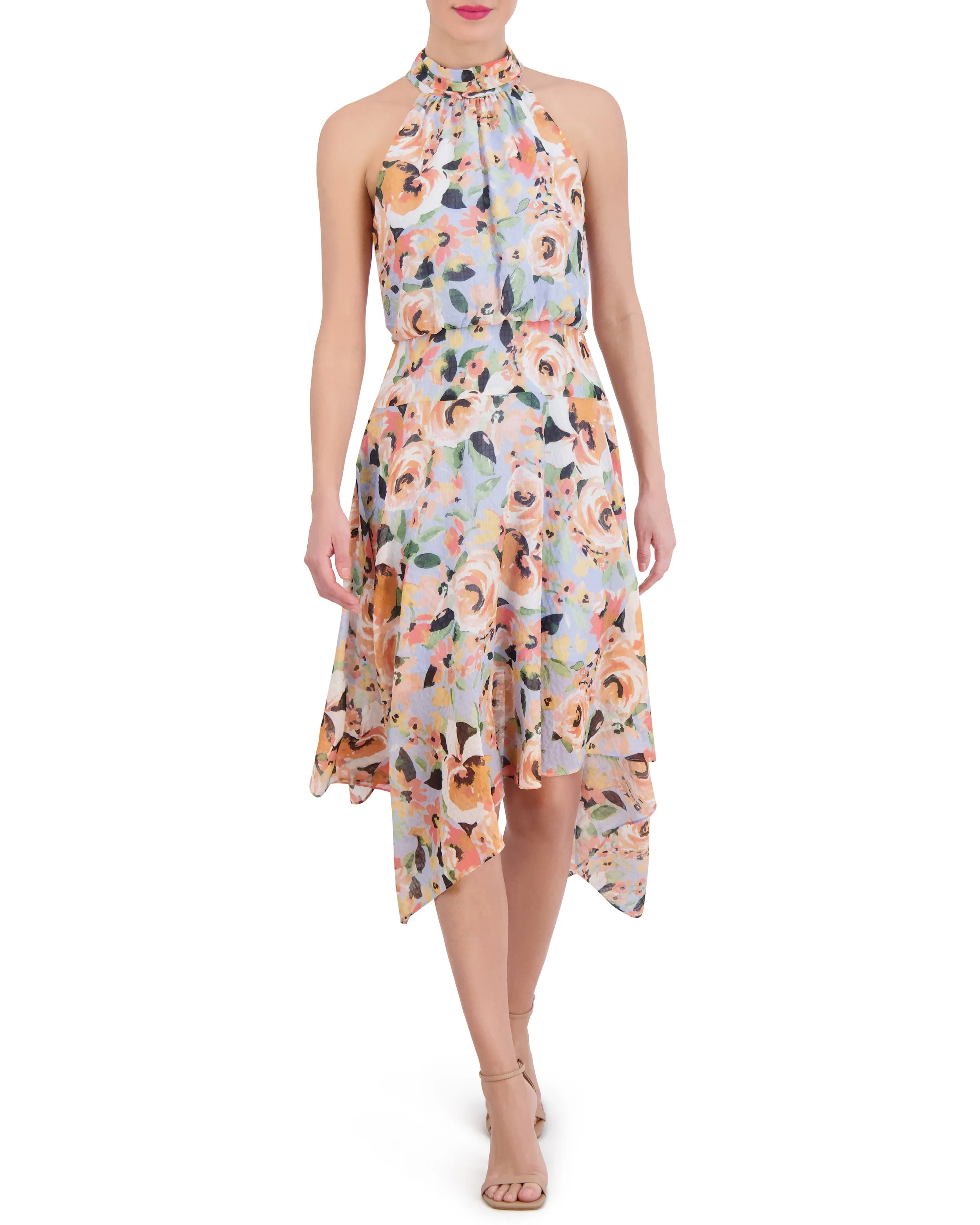 Floral-Print Asymmetric-Hem Dress sold by Vince Camuto