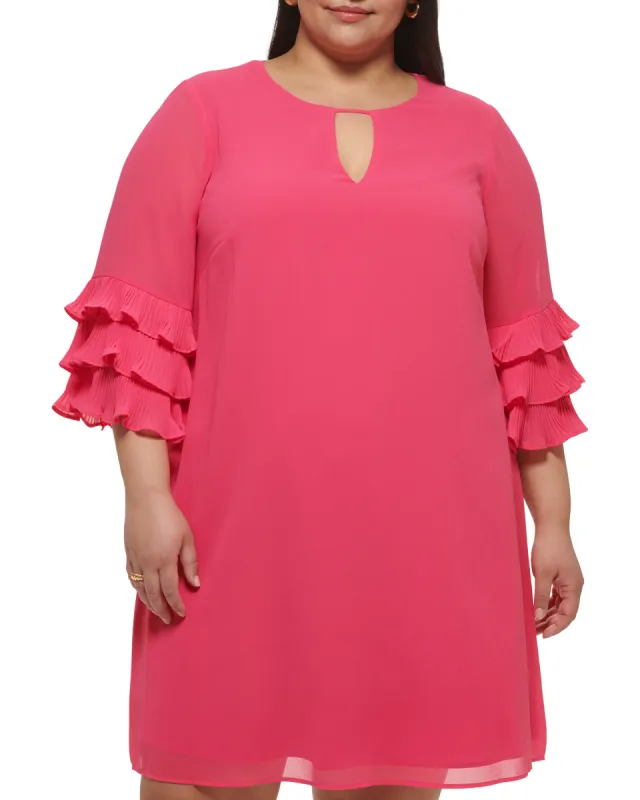 Plus-Size Chiffon Layered-Sleeve Dress sold by Vince Camuto