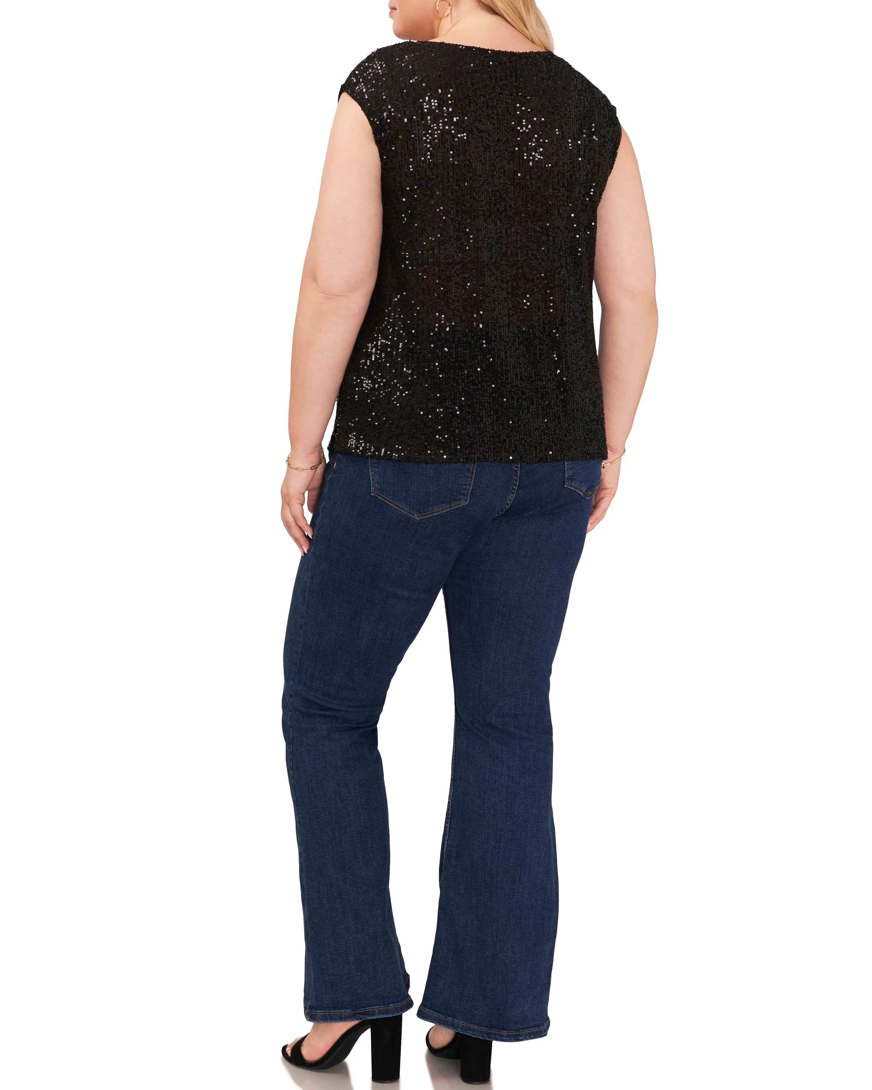 Plus-Size Sequined V-Neck Top sold by Vince Camuto product image thumbnail 4