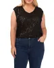 Plus-Size Sequined V-Neck Top sold by Vince Camuto