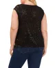 Plus-Size Sequined V-Neck Top sold by Vince Camuto