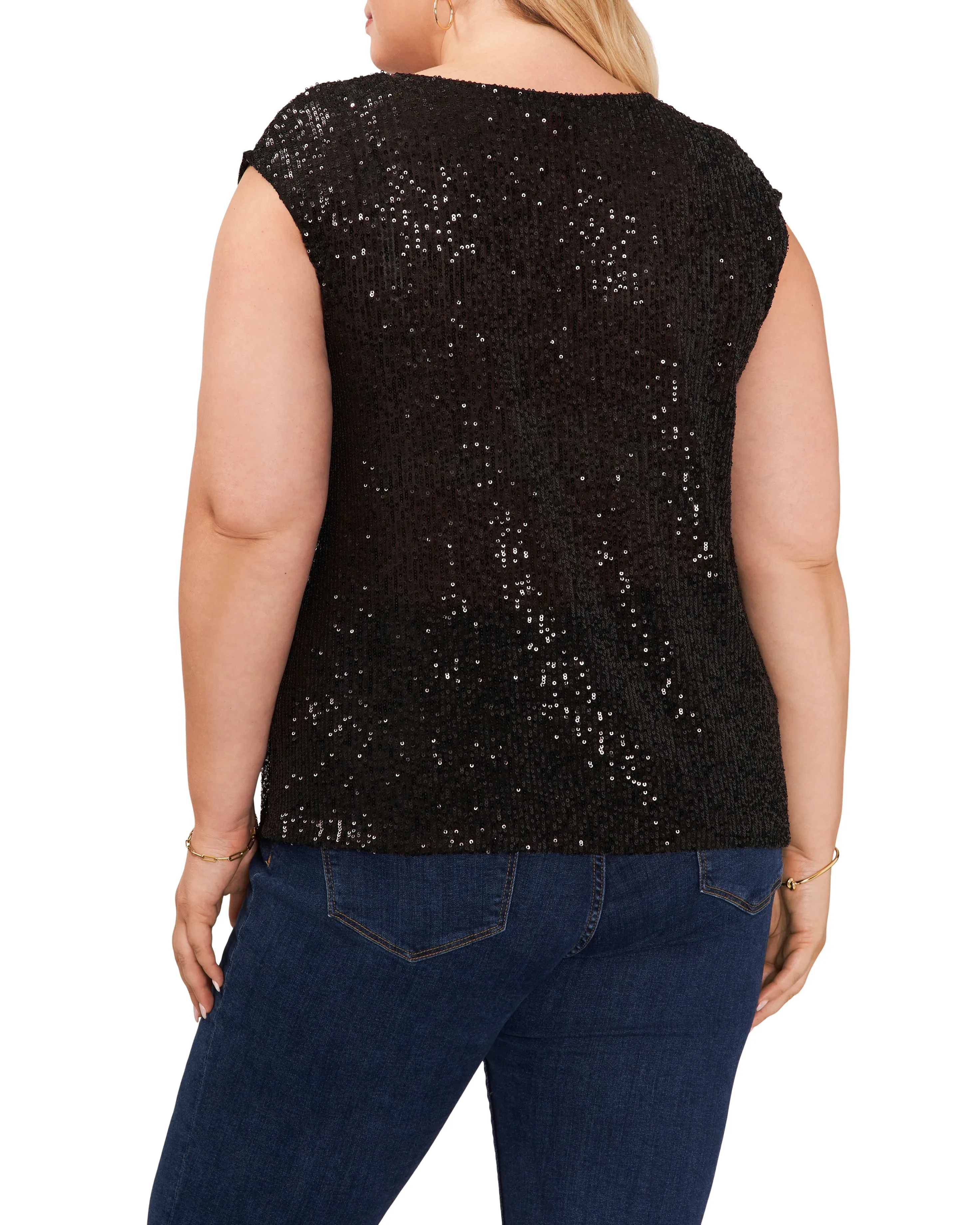 Plus-Size Sequined V-Neck Top sold by Vince Camuto product image thumbnail 2