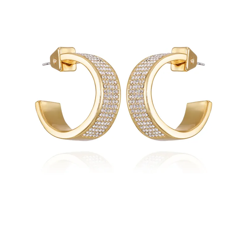 Goldtone Crystal C Hoop Earrings sold by Vince Camuto