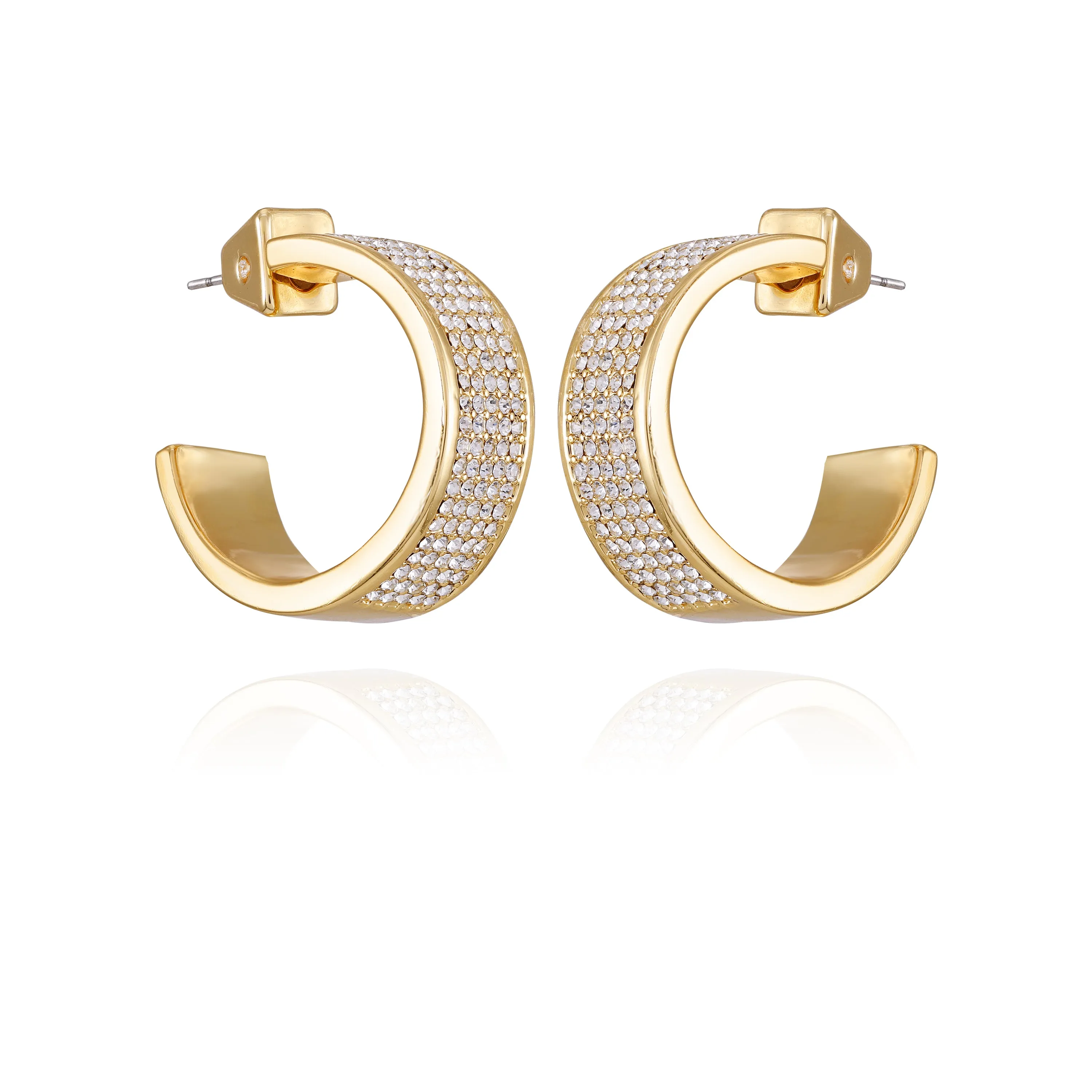 Goldtone Crystal C Hoop Earrings sold by Vince Camuto
