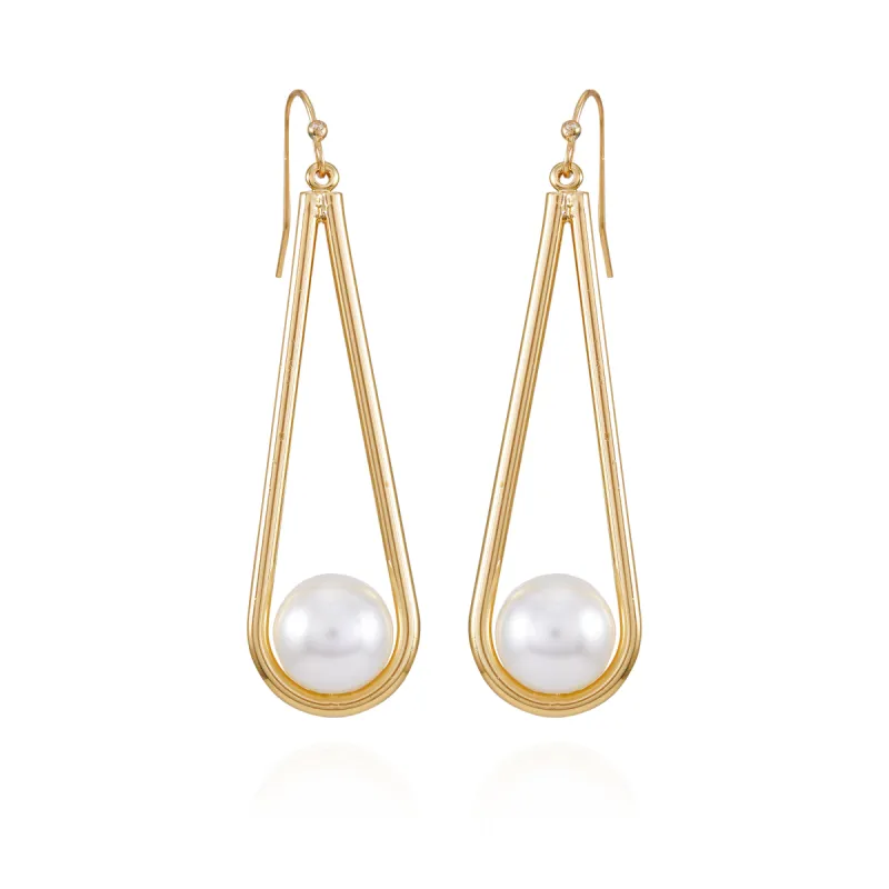 Goldtone Pearl Drop Dangle Earrings sold by Vince Camuto