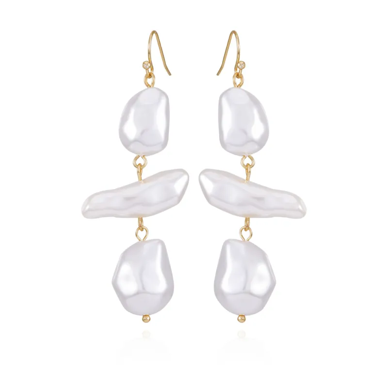 Goldtone Pearl Linear Drop Earrings sold by Vince Camuto