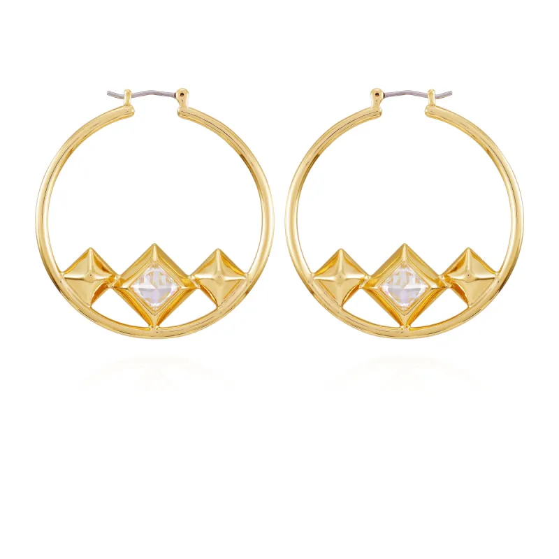 Goldtone Floating Crystal Hoop Earrings sold by Vince Camuto