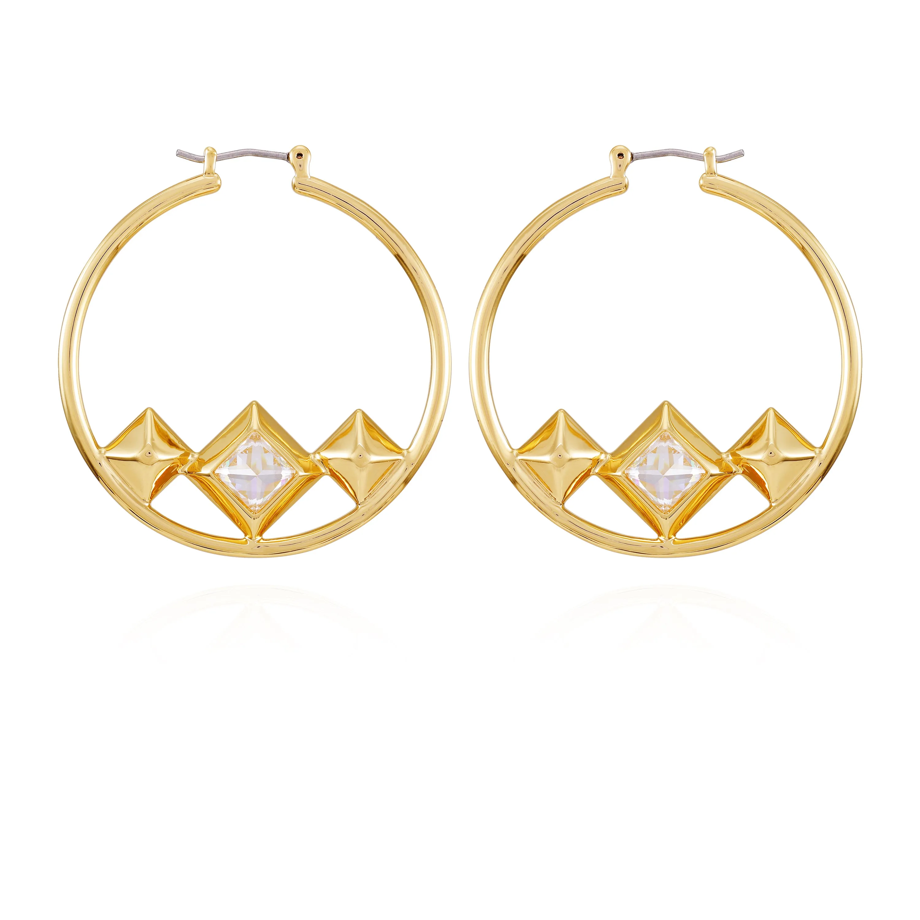 Goldtone Floating Crystal Hoop Earrings sold by Vince Camuto