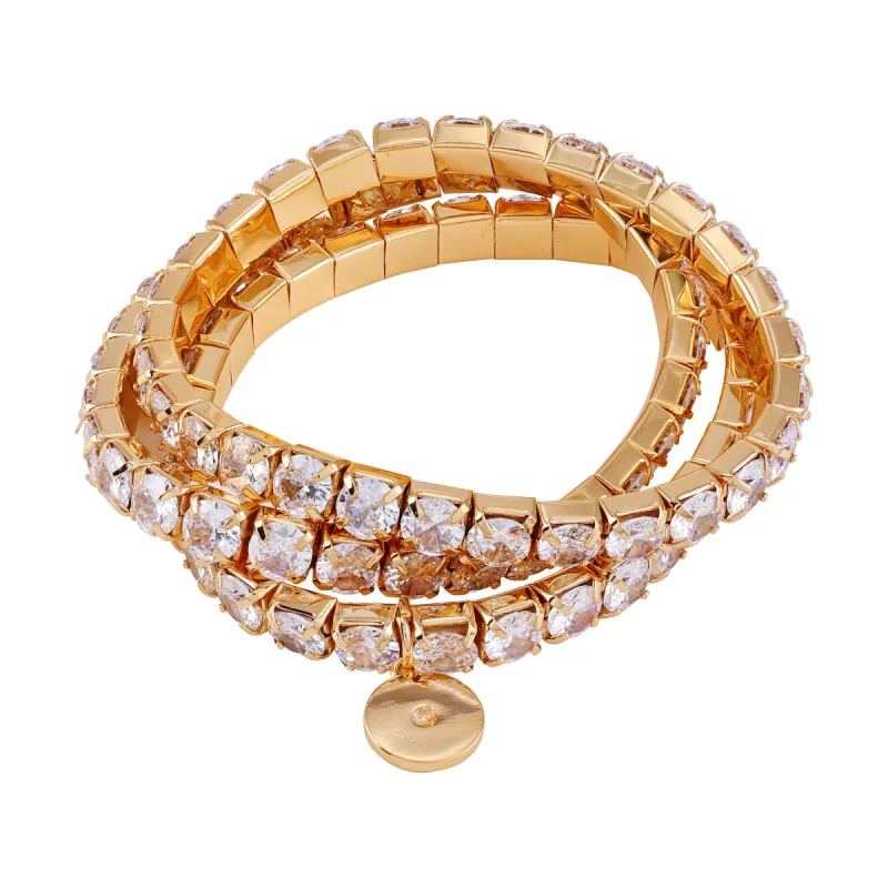 Goldtone 3 Piece Crystal Stone Stretch Bracelet Set sold by Vince Camuto