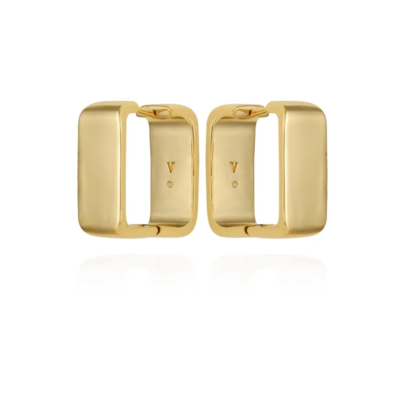 Brass Rectangle Hoop Earrings sold by Vince Camuto