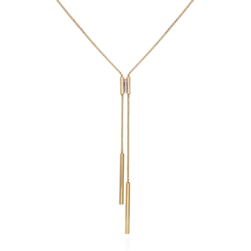 Goldtone Crystal Stone Long Y-Necklace sold by Vince Camuto