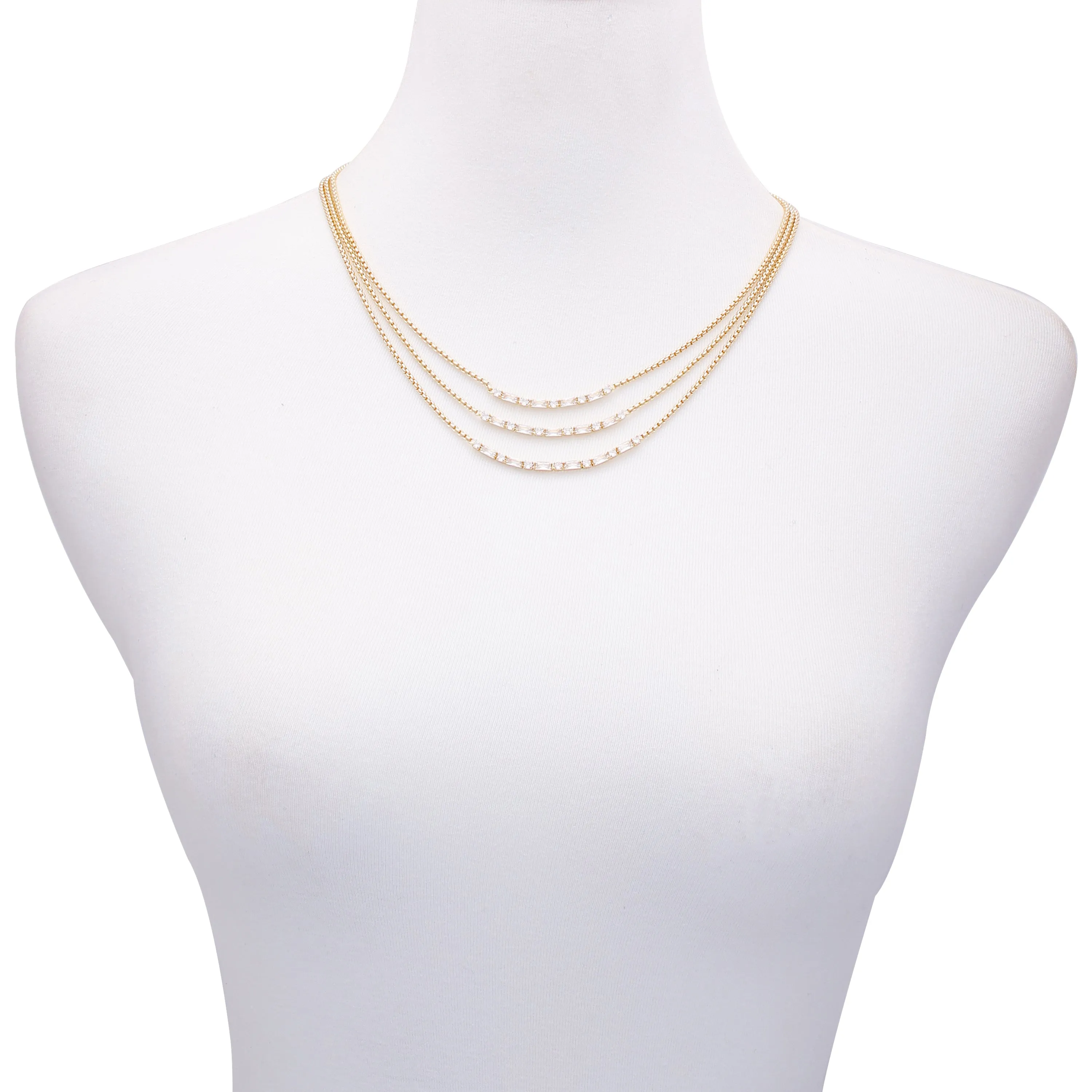 Goldtone Crystal Stone Multi Layered Necklace sold by Vince Camuto product image thumbnail 2