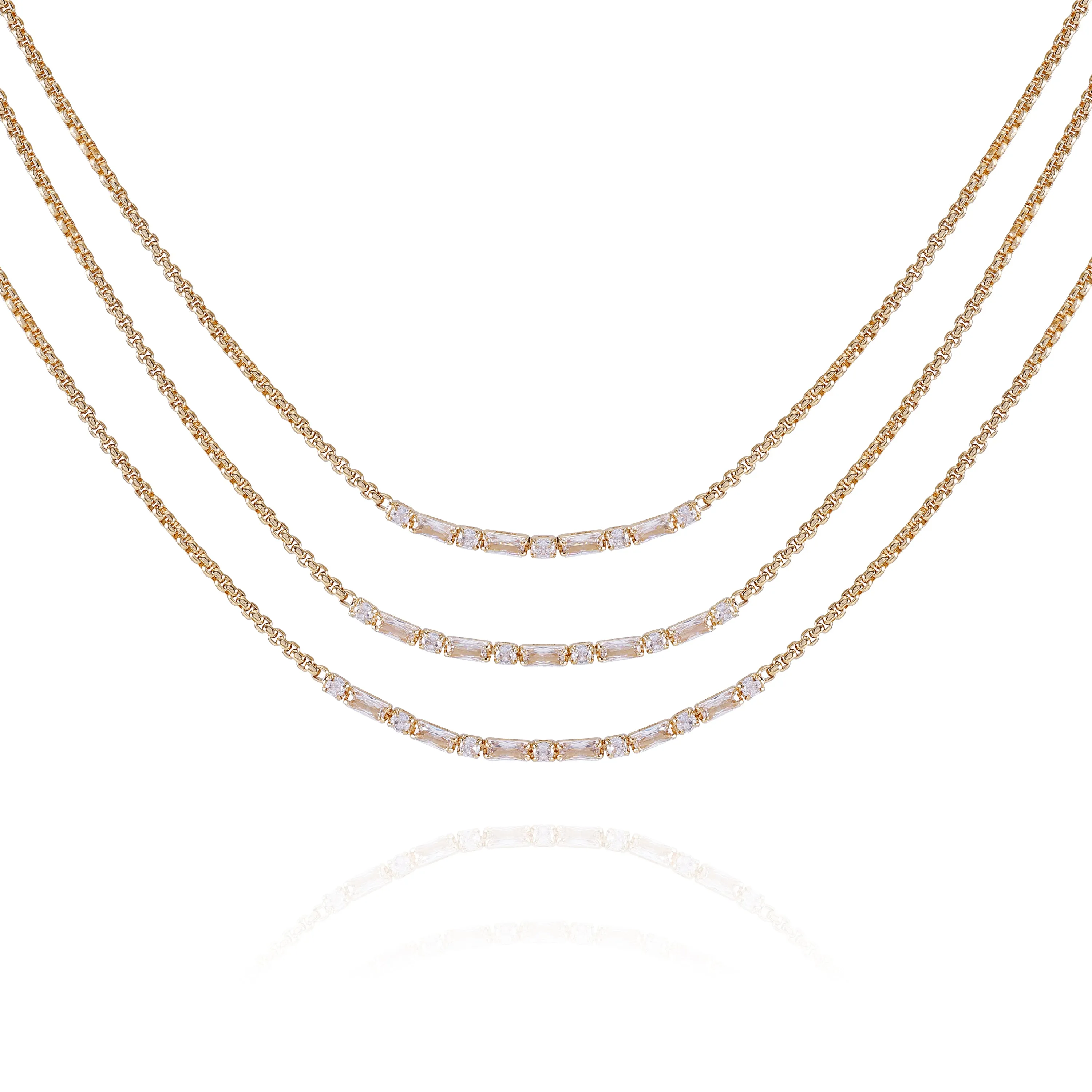 Goldtone Crystal Stone Multi Layered Necklace sold by Vince Camuto