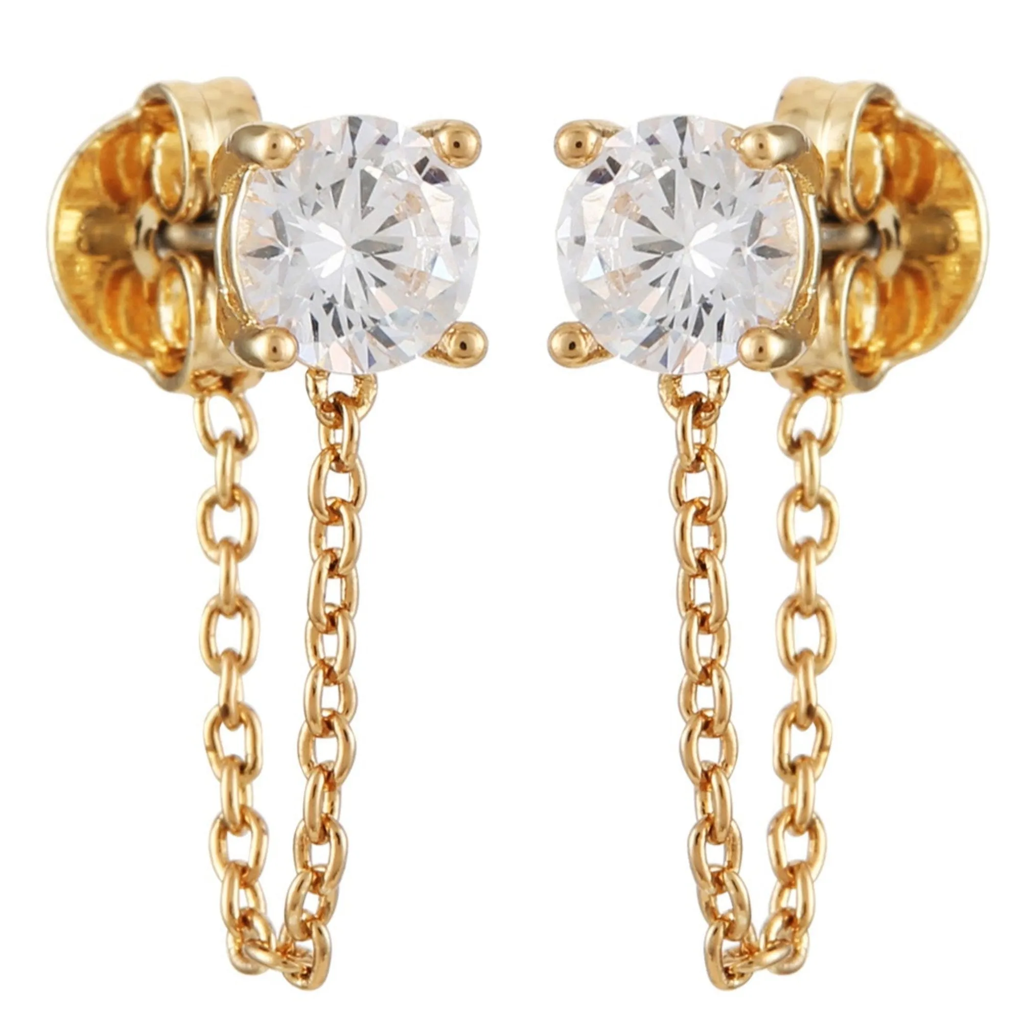 Crystal Stud Chain Dangle Drop Earrings sold by Vince Camuto product image thumbnail 2