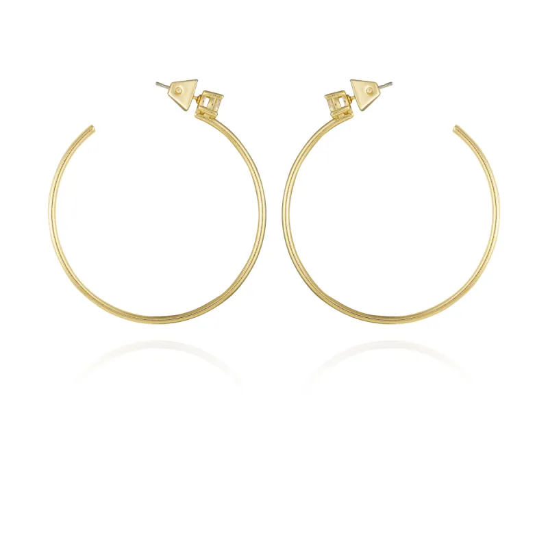 Goldtone Cubic Zirconia Open Hoop Earrings sold by Vince Camuto