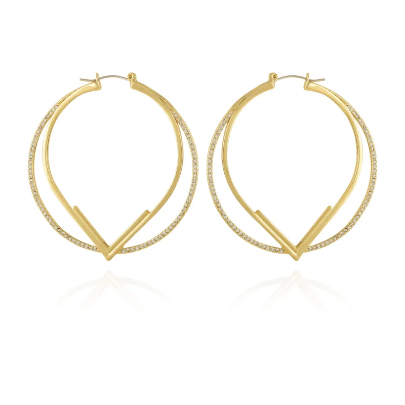 Double Hoop V Pave Earrings sold by Vince Camuto